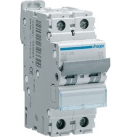 Interruttore magnetotermico Hager 2P 10A 6KA C 2 moduli MCA210