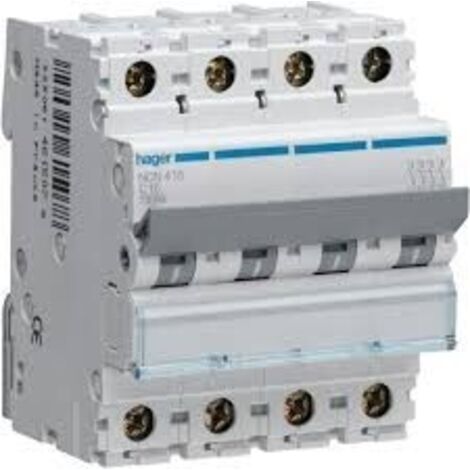 Interruttore magnetotermico Hager 4P 16A 10KA C 4 moduli NCN416A