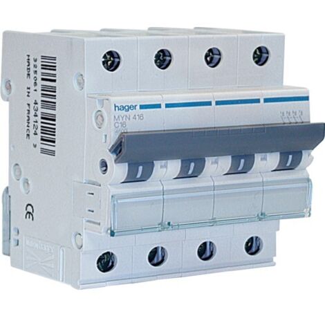Interruttore magnetotermico Hager 4P 20A 4,5KA C 4 moduli MYN420