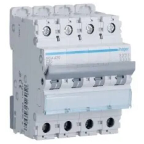 Interruttore Magnetotermico Hager 4P 20A 6KA C 4 moduli MCA420