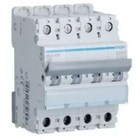 Interruttore Magnetotermico Hager 4P 20A 6KA C 4 moduli MCA420