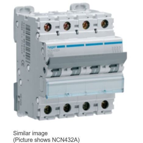 Interruttore magnetotermico Hager 4P 40A 10KA C 4 moduli NCN440A