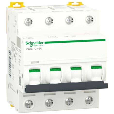 Interruttore Magnetotermico Ic60A 4P C 40A 4500A ( Schneider Cod. A9F64440 )