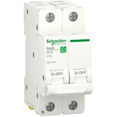 SCHNEIDER ELECTRIC Interruttore magnetotermico Schneider 16A 1P+N 4,5KA C 2 moduli R9F37616