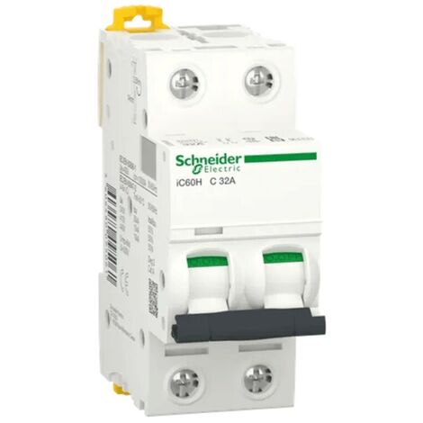Interruttore magnetotermico Schneider 2P 32A 10KA C 2M iC60H A9F89232