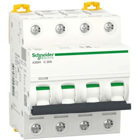Interruttore magnetotermico schneider electric acti9 ic60h 4p 20a 10000a curva c -a9f89420