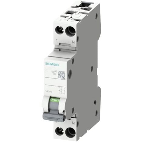 5SV13131KK10 - Interruttore Magnetotermico Differenziale -MTD SIEMENS Serie  5SV1 - Modulare - 1P+N 10A - 30mA Tipo AC - 4,5kA - Curva C - 1 Modulo -  SIEMENS