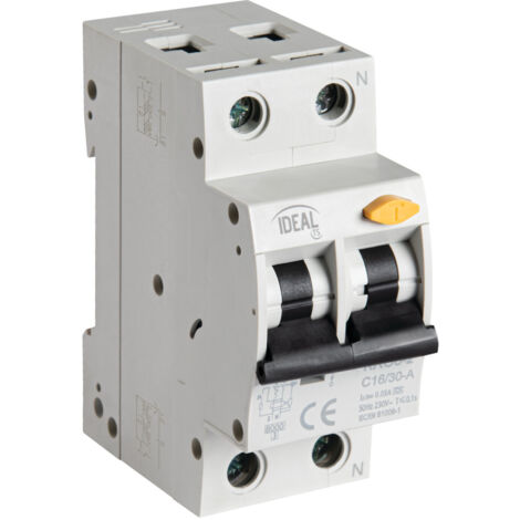 INTERRUTTORE MAGNETOTERMICODIFFERENZIALE 6KA 2P KRO6-2/C16/30-A - KANLUX