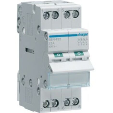 Interruttore Manovra Non Aut 4 Poli 32A 2 Mod ( HAGER cod. SBN432 )