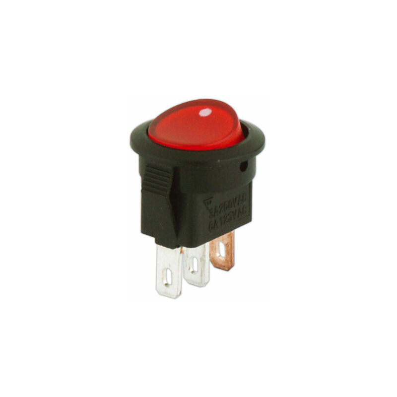 Image of Interruttore miniaturizzato illuminato Electro Dh Corpo nero e chiave rossa 11.482.IL 8430552110933