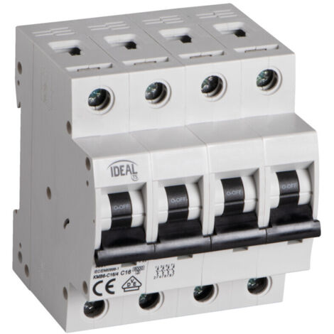Interruttore modulare 16A - 4 moduli - Curve C - 6000A - Rail TH35