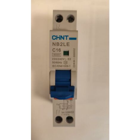 Interruttore mtd compact chint 1p+n c16 30ma 6ka ac-689002