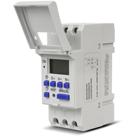 Interruttore orario digitale per guida DIN. 240 programmi GB104