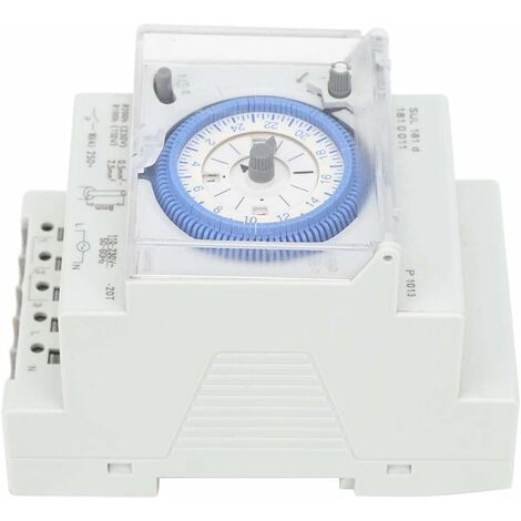 Temporizzatore 24 Ore Su Guida DIN Timer Orario Meccanico 220V 16A SUL180A