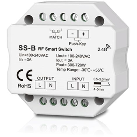 Interruttore regolatore compatibile con pulsante e telecomando RF SKYDANCE SS-B Bianco