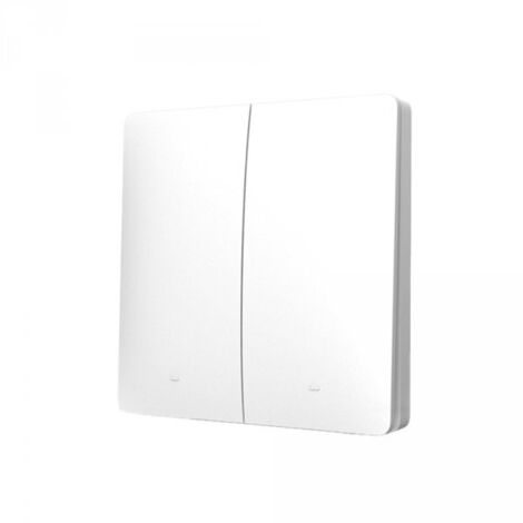 Interruttore RF Wireless Telecomando Senza Batteria 2 Tasti RF 433MHz Generatore Corrente Automatico 2 Tasti Quadrato Per Scatola 502 IP20 Bianco