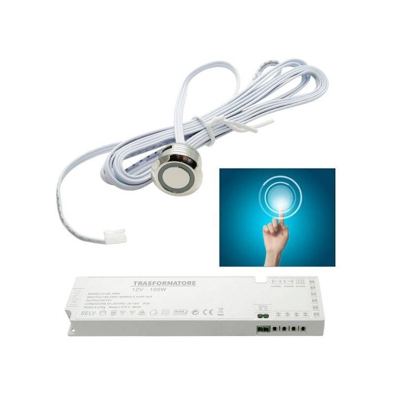 Image of Trade Shop - Interruttore Sensore Touch Dimmerabile Pulsante a Sfioro 12v 100w Luci Strisce Led