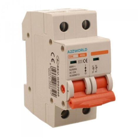 Interruttore Sezionatore Modulare 2P 2M 40A AC 400V IP20 IEC60947-3 DH
