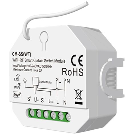 Interruttore tapparella WiFi compatibile con telecomando RF SKYDANCE CM-SS(WT) Bianco
