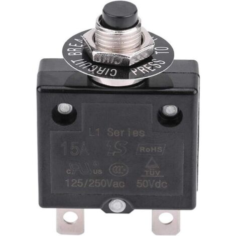 Interruttore termico con ripristino manuale KZQ, interruttore automatico, protezione da sovraccarico e sovracorrente (15 A)