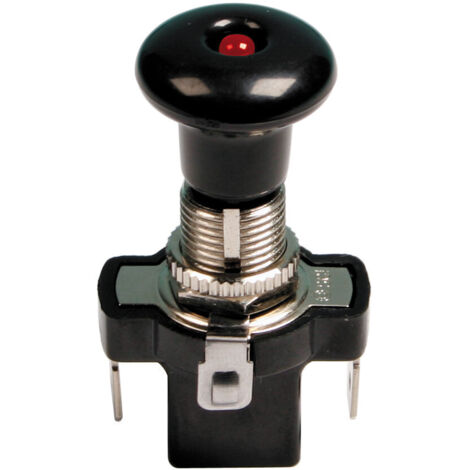 Interruttore tira-spingi con spia a Led - 12/24V - Rosso - 10A