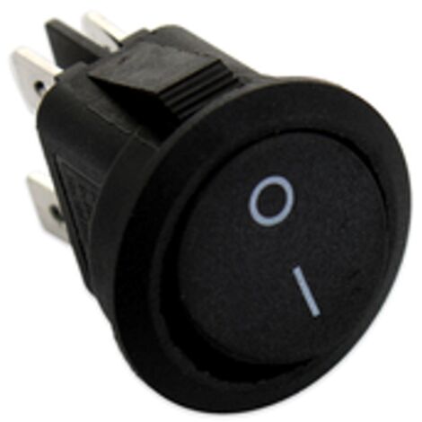 INTERRUTTORE TONDO NERO Diam 20mm 220v BIPOLARE 4 CONTATTI VARI Elettrodomestici