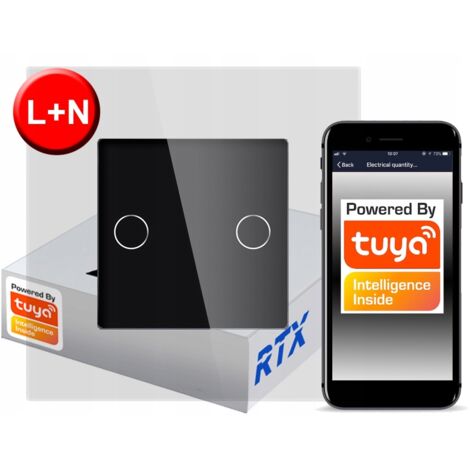 Interruttore touch 2 circuiti ZigBee TUYA RTX SH L+N