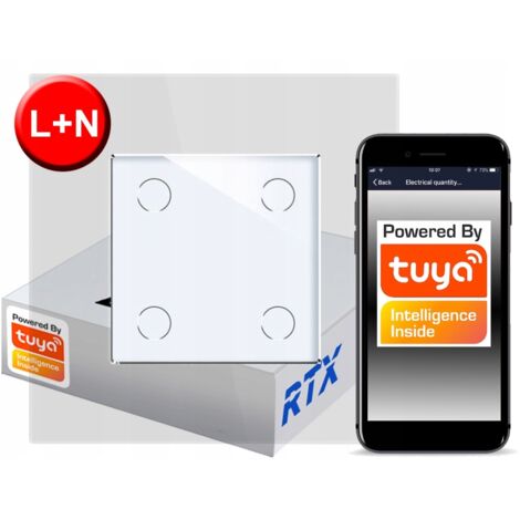 Interruttore touch 4 circuiti bi ZigBee TUYA RTX SH L+N
