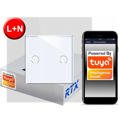 Interruttore touch a 2 circuiti ZigBee TUYA RTX SH L+N