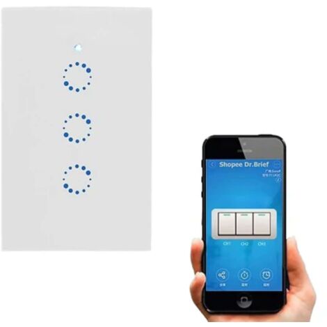 Interruttore Touch Intelligente 3 Linee WiFi Wireless Smartphone