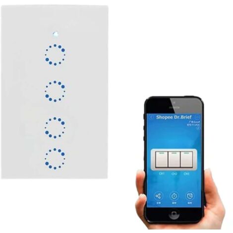 Interruttore Touch Intelligente 4 Linee WiFi Wireless Smartphone