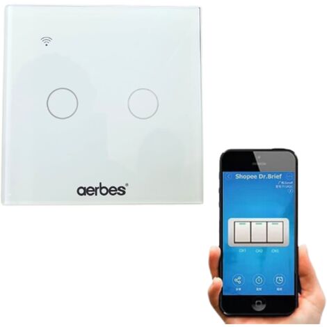 Interruttore Touch Intelligente Smart Controller APP 2 Vie Bianco Vetro