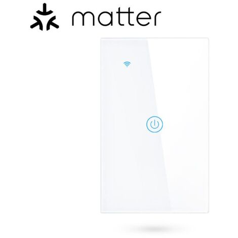 Interruttore Touch Intelligente Tuya per Luci WiFi Bianco Serie NovaTech con 1 Pulsante