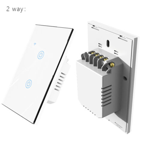 Interruttore touch Wi-Fi, pannello di controllo intelligente con indicatore LED, pannello in vetro temperato, compatibile con l'app Tuya.
