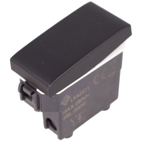 Interruttore Unipolare 1P 16A Colore Nero Compatibile Con Bticino Living e Vimar Plana