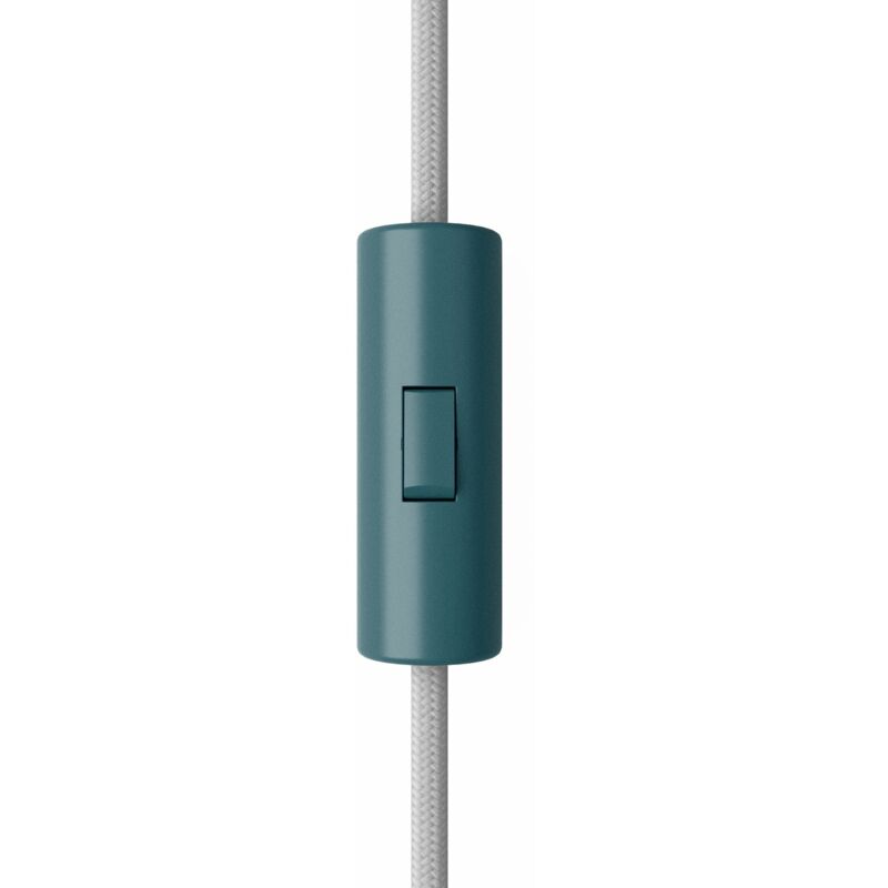 Image of Creative Cables - Interruttore unipolare a bascula di forma cilindrica con morsetto di terra Petrolio - Petrolio