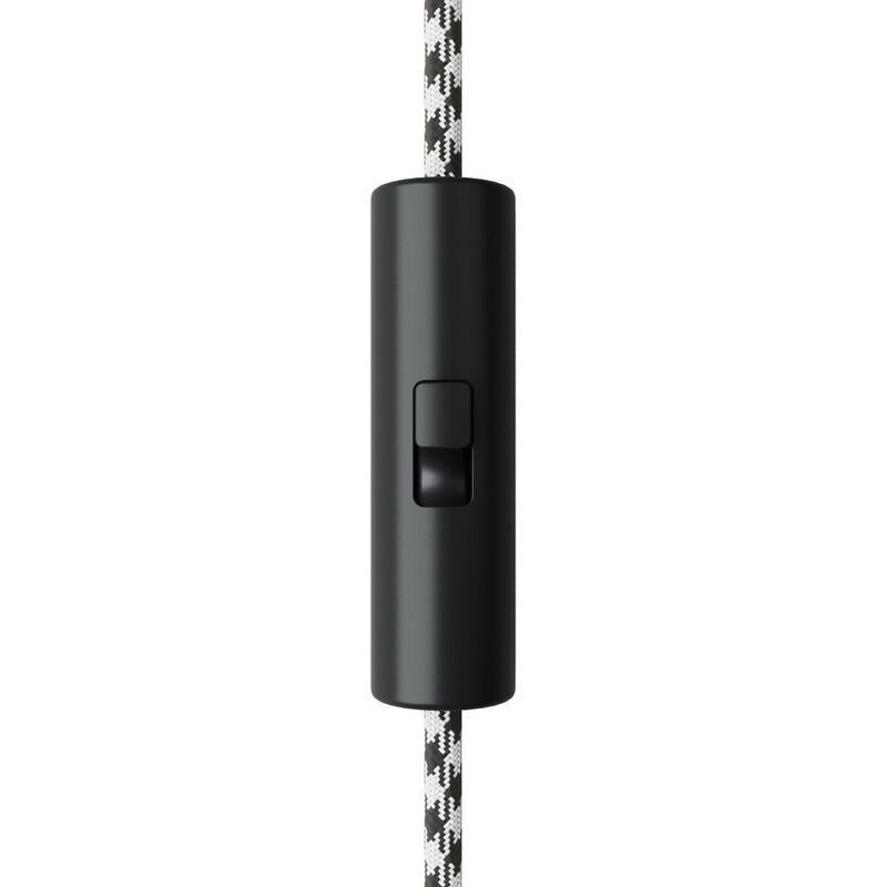 Image of Creative Cables - Interruttore unipolare a tirante di forma cilindrica con morsetto di terra Nero - Nero