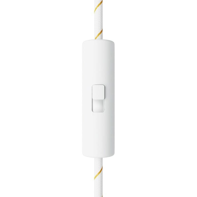 Image of Creative Cables - Interruttore unipolare a tirante di forma cilindrica con morsetto di terra Bianco - Bianco