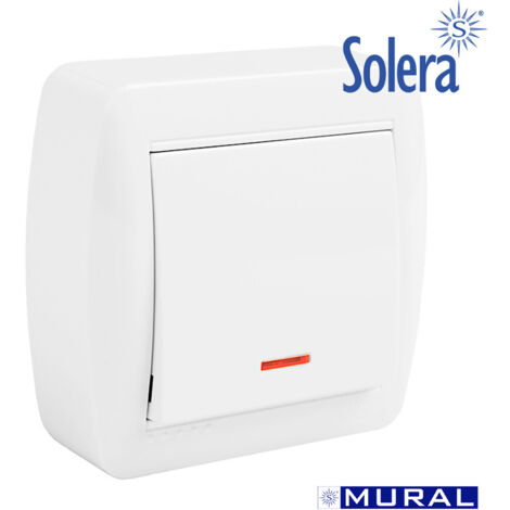 Interruttore Unipolare con Indicatore Luminoso 74x72x78mm Solera MUR02ILU