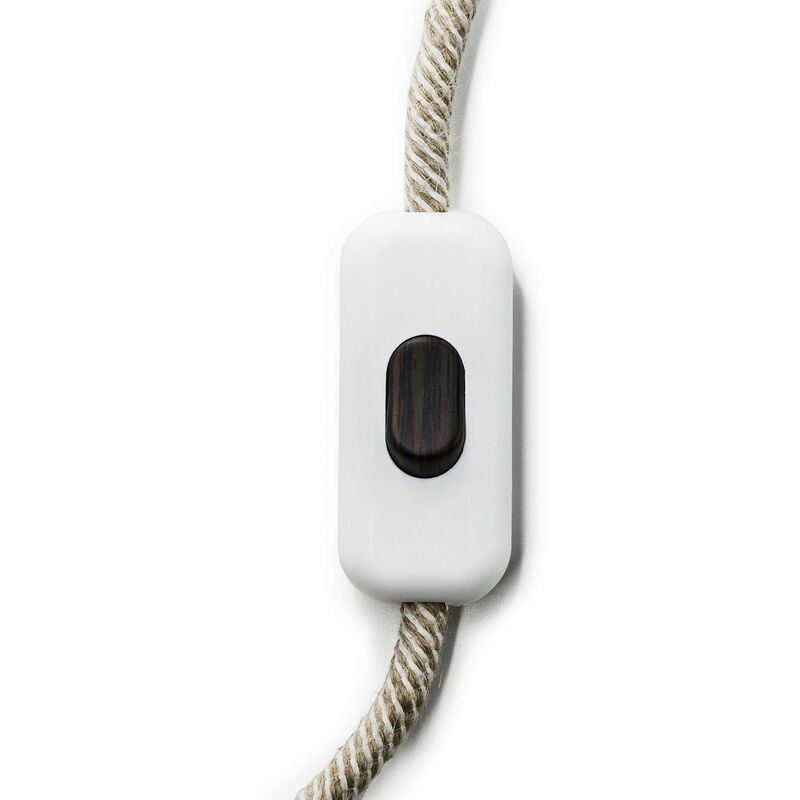 Image of Creative Cables - Interruttore Unipolare rompifilo Creative Switch Bianco Effetto Wengé - Effetto Wengé