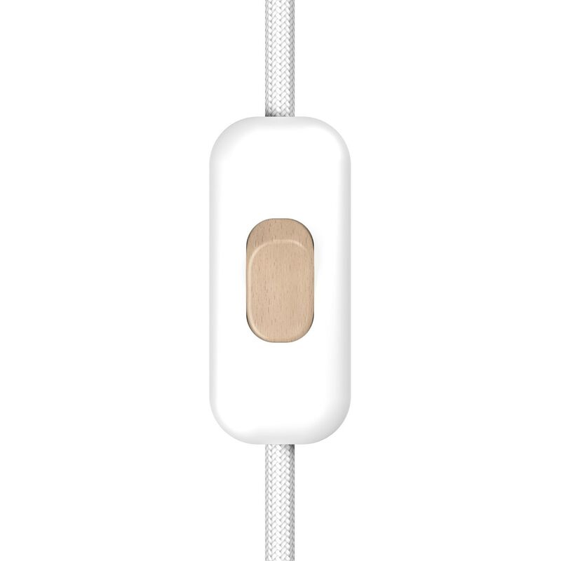 Image of Creative Cables - Interruttore Unipolare rompifilo Creative Switch Bianco Effetto legno - Effetto legno