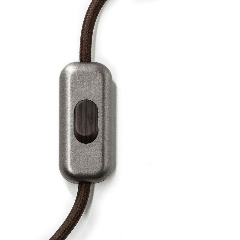 Image of Creative Cables - Interruttore Unipolare rompifilo Creative Switch Titanio satinato Effetto Wengé - Effetto Wengé