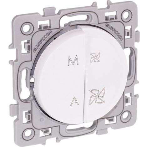 Interruttore VMC a 2 velocità + interruttore accensione/spento bianco - SQUARE