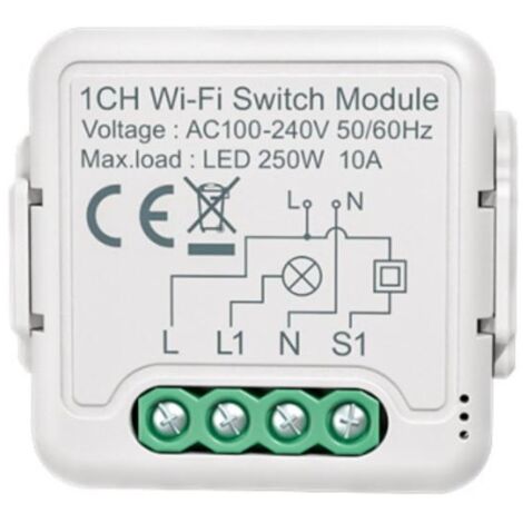 Interruttore Wi-Fi Compatibile con Interruttore e Pulsante Convenzionale  Bianco