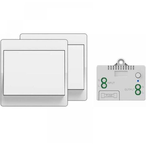Interruttore wireless autoalimentato, senza batteria, telecomando wireless per luci ed elettrodomestici, impermeabile e sicuro, installabile direttamente in bagno, ecc. (1 a 2)