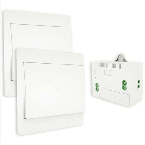 Interruttore wireless, senza batteria, telecomando bidirezionale da parete, interruttore da parete autoalimentato, senza cablaggio, trasmettitore da pannello a parete (kit bidirezionale), impermeabile