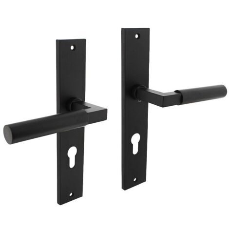 INTERSTEEL Langschildschildgarnitur Baustil Zamak F71 schwarzPZ 72 mm DIN links / rechts