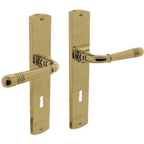 INTERSTEEL Langschildschildgarnitur Helena Zamak F3 MessingBB 72 mm DIN links / rechts