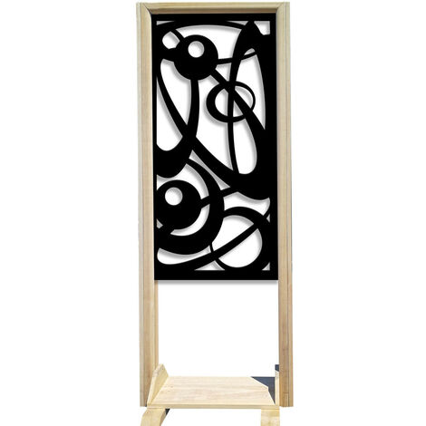 INTERSTELLAR - Separè - Paravento modulabile - 70x190cm - in Legno e PVC  Nero
