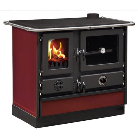 Interstoves – Cuisinière à bois Magnum Thermo MBS – 70% fonte – Échangeur intégré – 4 modes d'utilisation – Compatible avec 8 radiateurs